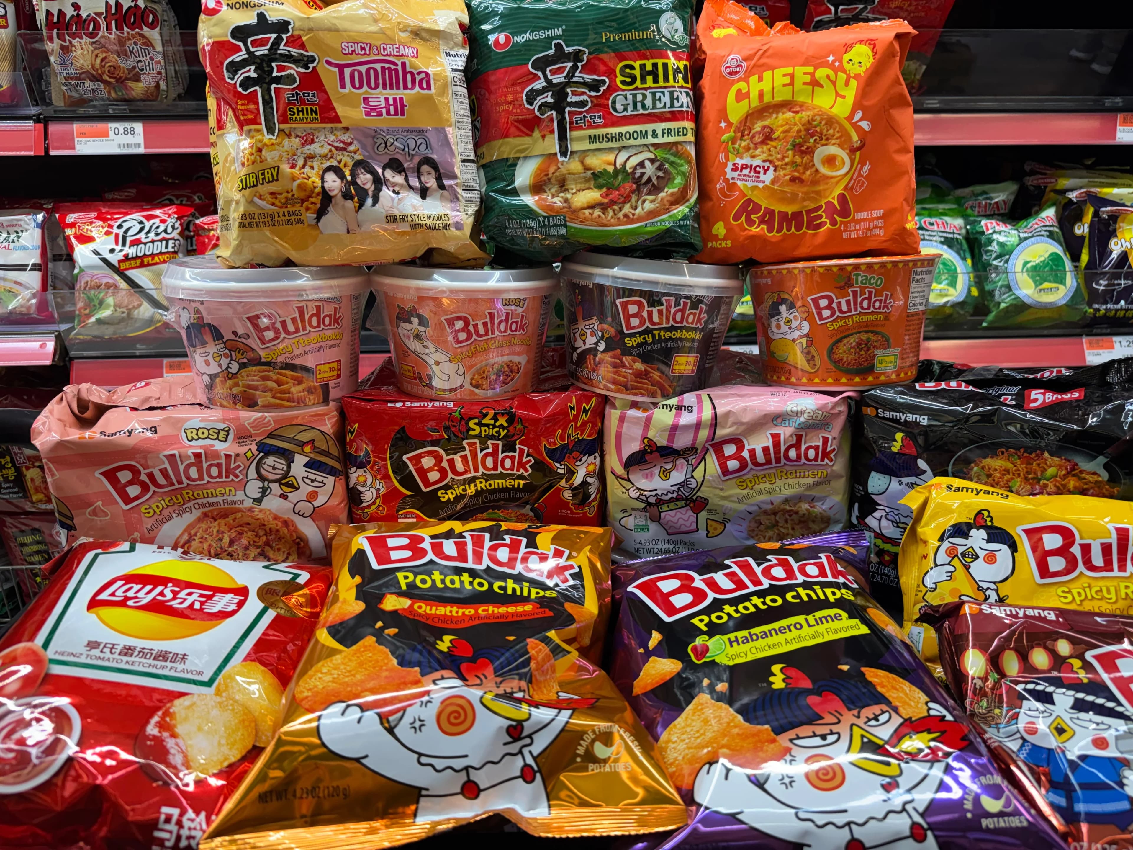 Asian Foods instant noodles and snacks